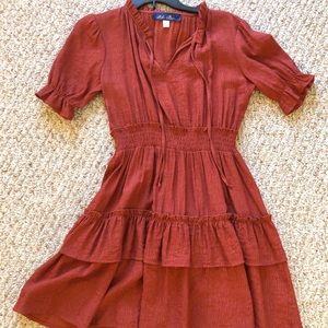 Francescas Ruffled Tie Neck Dress